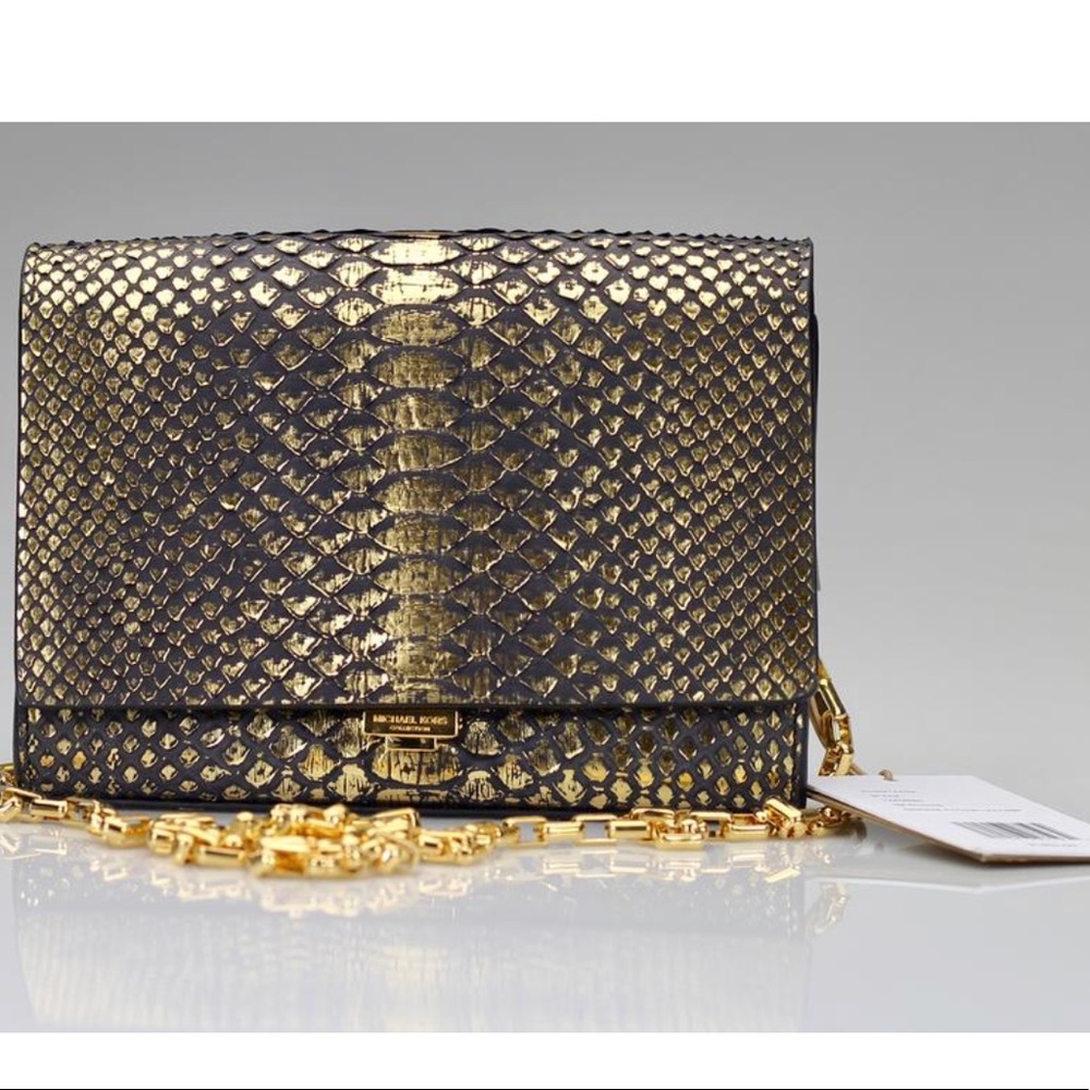 ⚡️SALE⚡️ MK Collection Yasmeen Metallic Python Bag
